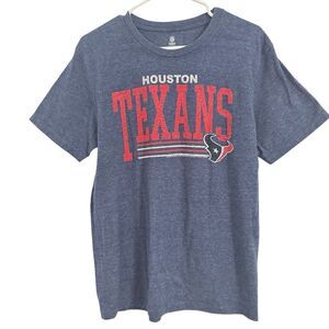 NFL Men's MEDIUM Houston Texans Football Blue Short Sleeve Cotton Blend T-Shirt